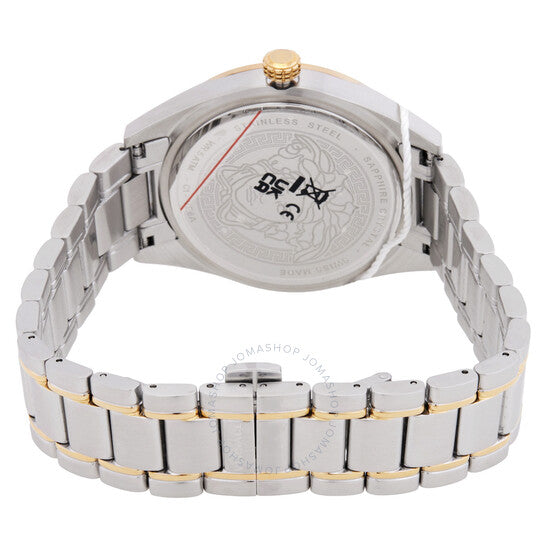 ساعة فيرساتشي V-Code كوارتز للرجال بمينا أزرق