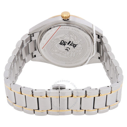 ساعة فيرساتشي V-Code كوارتز للرجال بمينا أزرق