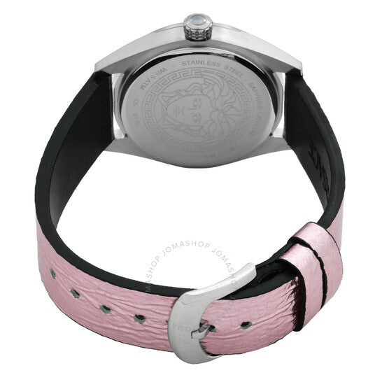 ساعة فيرساتشي V-Code كوارتز بمينا وردي للسيدات