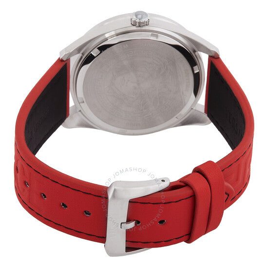 ساعة فيرساتشي V-Dome كوارتز للرجال بمينا أسود