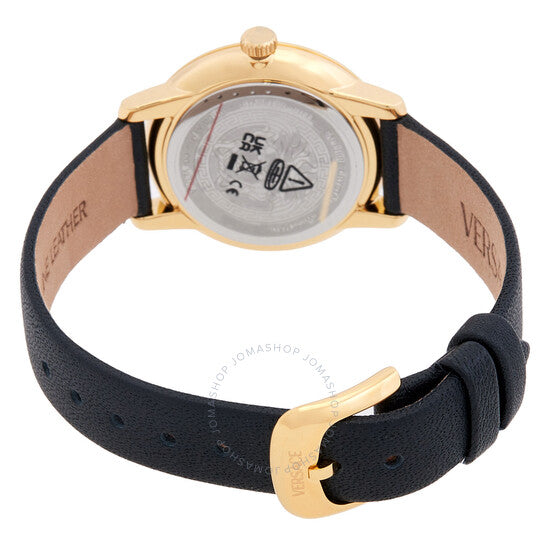 ساعة فيرساتشي V-Icon كوارتز نسائية بمينا سوداء