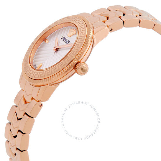 ساعة فيرساتشي V-Icon كوارتز للسيدات بمينا أبيض