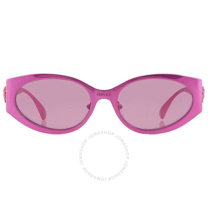 Versace, Violet Mirror Silver Oval Ladies Sunglasses