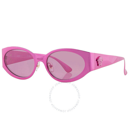 Versace, Violet Mirror Silver Oval Ladies Sunglasses
