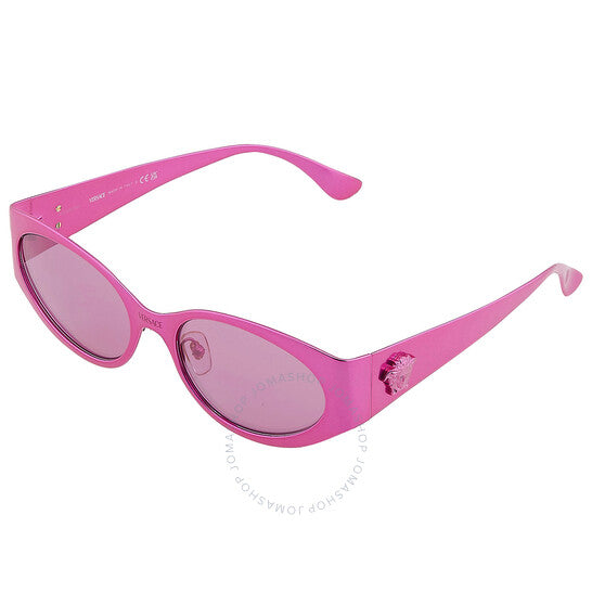 Versace, Violet Mirror Silver Oval Ladies Sunglasses