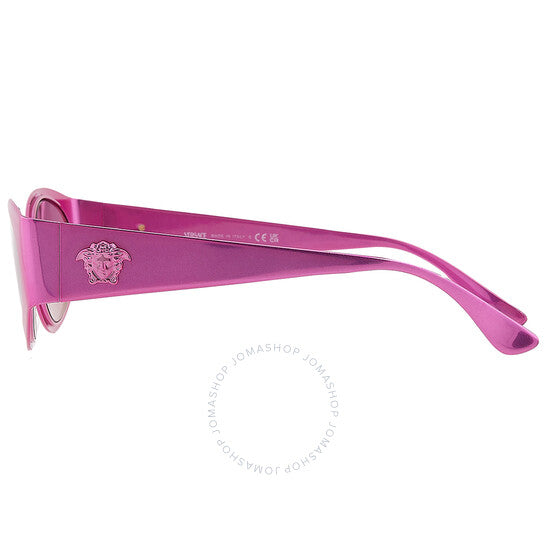 Versace, Violet Mirror Silver Oval Ladies Sunglasses