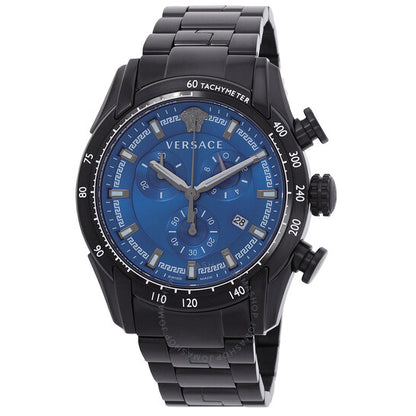 ساعة فيرساتشي كرونوغراف كوارتز بمينا زرقاء للرجال من فيرساتشي