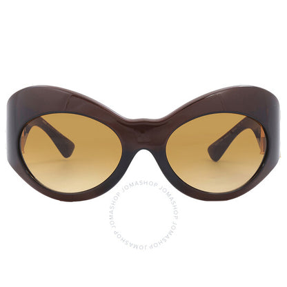 نظارة شمسية نسائية من فيرساتشي، لون أصفر متدرج بني، بتصميم غير منتظم