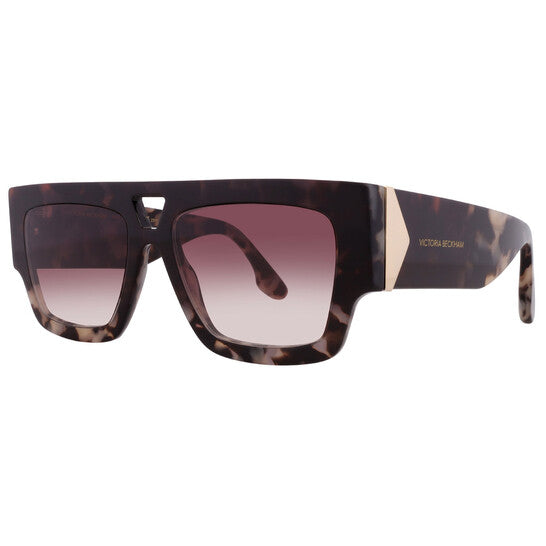 Brown Gradient Browline Ladies Sunglasses