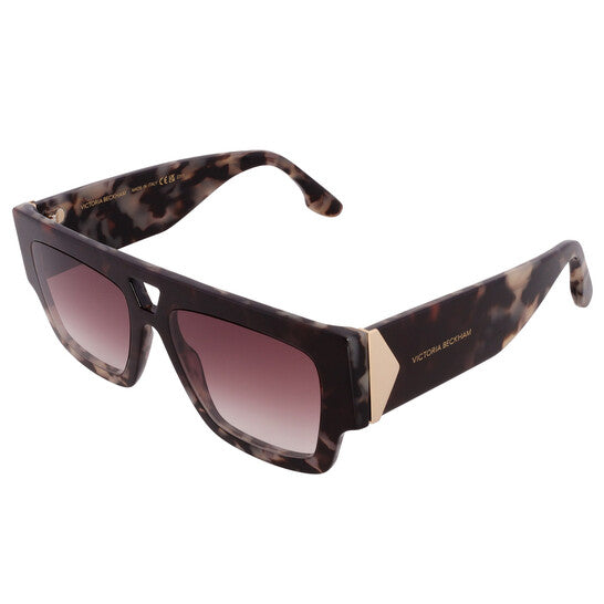 Brown Gradient Browline Ladies Sunglasses