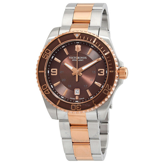 ساعة فيكتورينوكس مافريك كوارتز للرجال بمينا بني