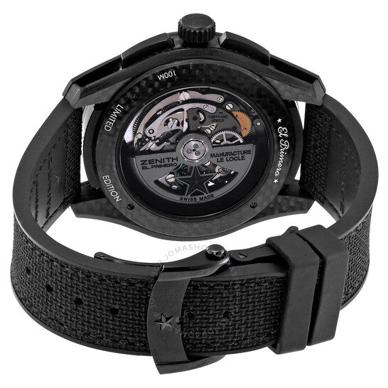 ساعة Zenith El Primero أوتوماتيكية بمينا هيكلي وسوار مطاطي