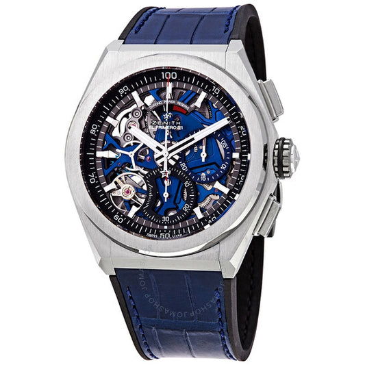 Zenith, Defy El Primero 21 Chronograph Automatic Blue Skeletal Dial Titanium Men's Watch