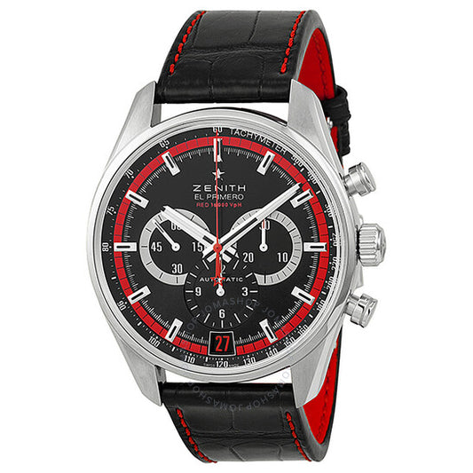 Zenith, El Primero 36000 VPH Black Dial Black Leather Men's Watch