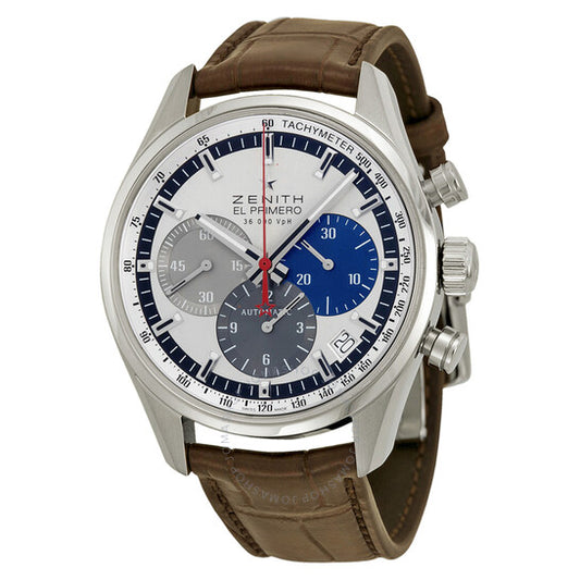 Zenith, El Primero 36000 VPH Slver Dial Brown leather Men's Watch