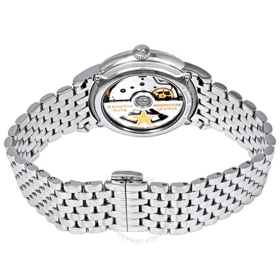 ساعة زينيث إيليت ليدي أوتوماتيكية للسيدات بمينا فضي