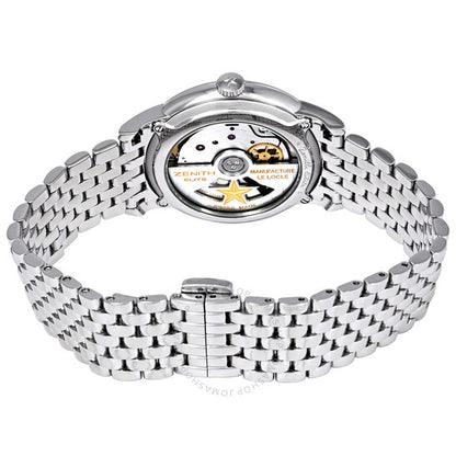 ساعة زينيث إيليت ليدي أوتوماتيكية للسيدات بمينا فضي