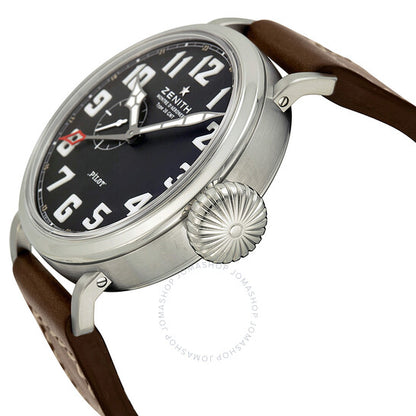 ساعة زينيث إيليت بايلوت أوتوماتيكية للرجال بمينا أسود