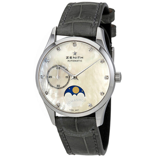 Zenith, Heritage Elite Ultra Thin Lady Moonphase Diamond Automatic Watch