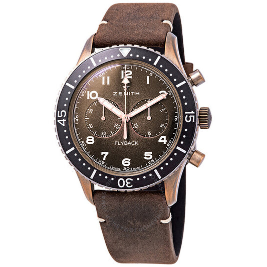 Zenith, Pilot Cronometro Tipo CP-2 Flyback Chronograph Automatic Bronze Grained Dial Men's Watch